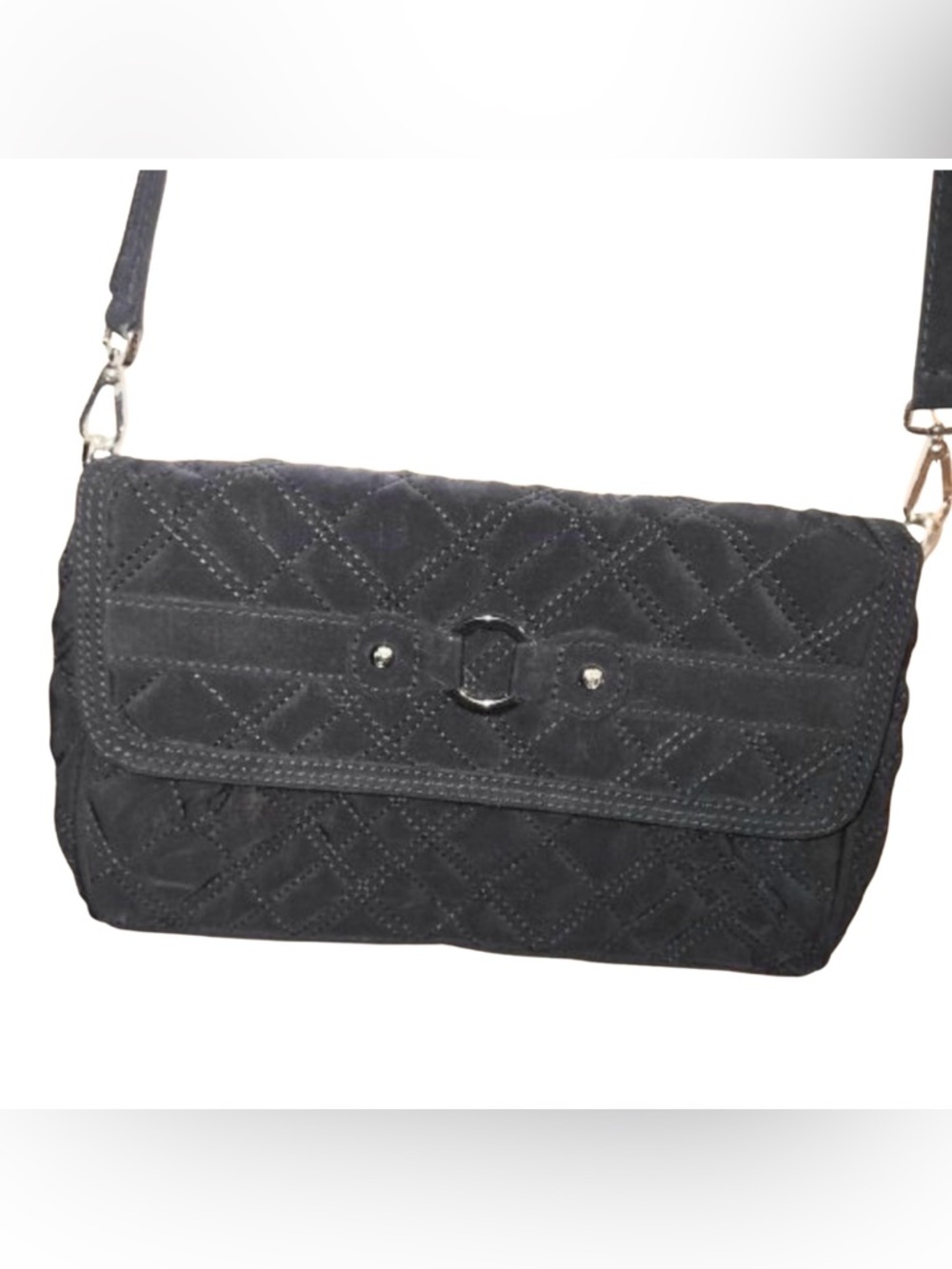 Vera Bradley Black Quilted Crossbody Bag Zebra Interior | NWOT | Retired